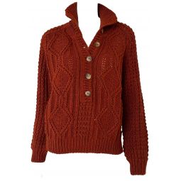 The Cozy Cable Pullover - Strawberry Jam