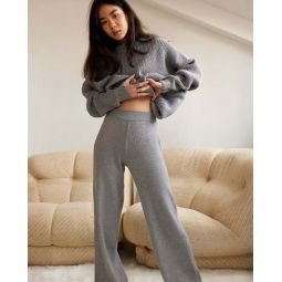 Rib Lounge Merino Wool Pants - Grey