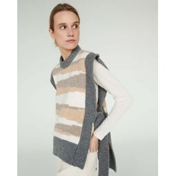 Kalvos Merino Wool Vest - Striped Grey