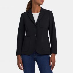 Fitted Jacket in Stretch Knit Ponte