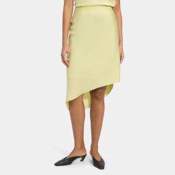 Asymmetric Slip Skirt in Silk Georgette