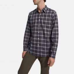 Standard-Fit Shirt in Overdyed Gingham Cotton