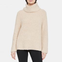 Oversized Turtleneck in Cotton-Blend Boucle