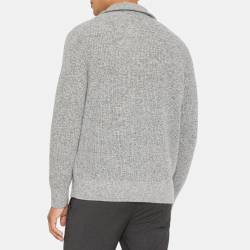 띠어리 Quarter-Zip Mock Neck Sweater in Wool-Cashmere