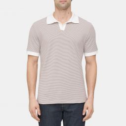 Polo Shirt in Striped Cotton Pique