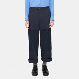 Wide-Leg Pant in Cotton Twill