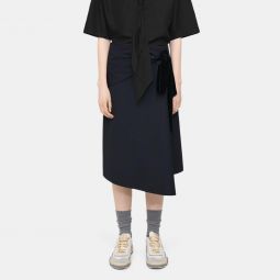 Draped Skirt in Wool Tech