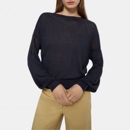 Volume Sleeve Sweater in Knit Linen
