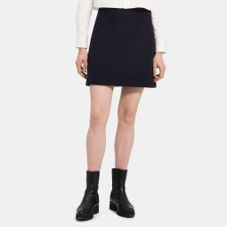 High-Waist Mini Skirt in Double-Face Wool-Cashmere