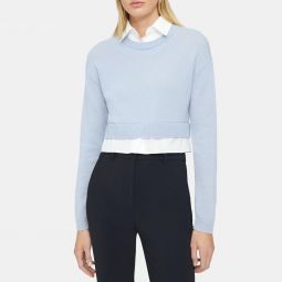 Cropped Layered Sweater in Cashmere