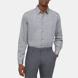Standard-Fit Shirt in Grid Cotton