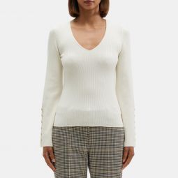 Flared Sleeve Sweater in Fine Merino Wool