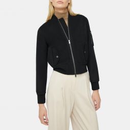 Classic Bomber Jacket in Double-Face Wool-Cashmere