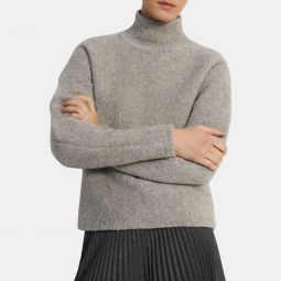 Oversized Turtleneck Sweater in Wool Boucle