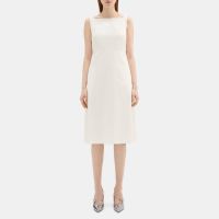 Sleeveless Fit-and-Flare Dress in Cotton