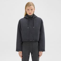 Cropped Parka in Double-Face Wool Flannel