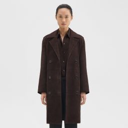 Utility Trench Coat in Suede