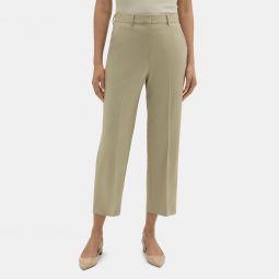 High-Waist Straight Pant in Stretch Wool