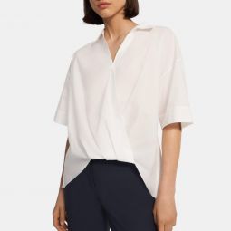 Twist Short-Sleeve Shirt in Cotton Melange