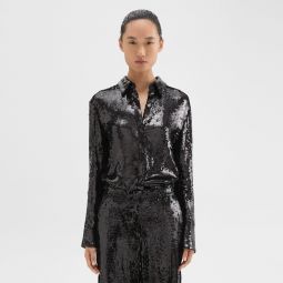 Slim Shirt in Recycled Sequins