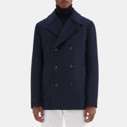 Peacoat in Recycled Wool-Blend Melton