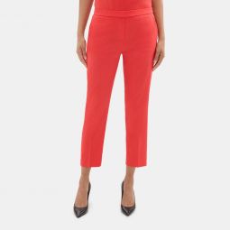 Slim Cropped Pull-On Pant in Stretch Linen-Blend