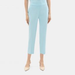 Slim Cropped Pull-On Pant in Stretch Linen