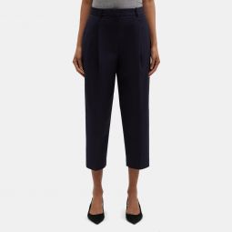 Pleated Carrot Pant in Cotton-Blend