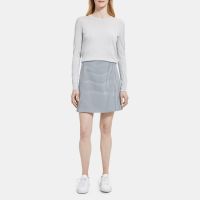 High-Waisted Mini Skirt in Viscose Check