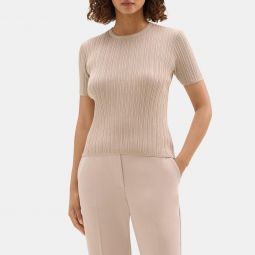 Short-Sleeve Sweater in Silk-Cotton