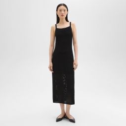 Pointelle Midi Dress in Crepe Knit