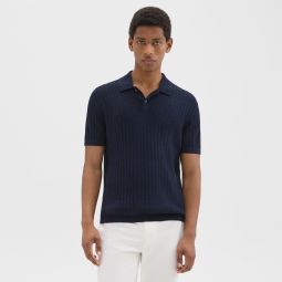 Cable Knit Polo in Cotton