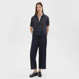 Straight Pull-On Pant in Striped Admiral Crepe