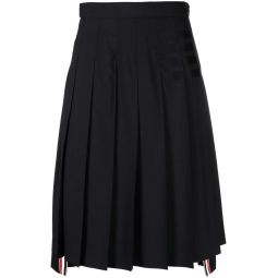 Wool Plain Weave Pleated 4-Bar Skirt