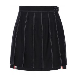 Dropped Back Mini Pleated Skirt