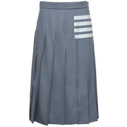 Below Knee Dropped Back Pleated Skirt