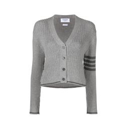 Merino Wool 4-Bar Cropped Cardigan