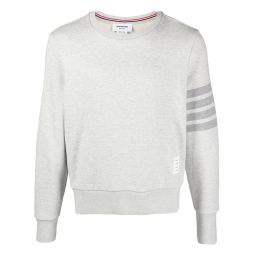 Pastel Grey Loopback Terry Tonal 4-Bar Relaxed Fit Crew Neck Sweatshirt