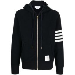 Zip Hoodie With 4Bar In Cotton