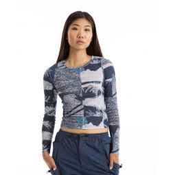 Alchemy Long Sleeve Mesh Top - Blue