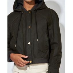Waxed Cotton Bomber - Olive