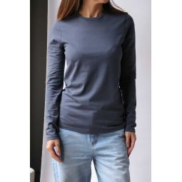 Long Sleeve Fitted T Shirt - Navy Fog