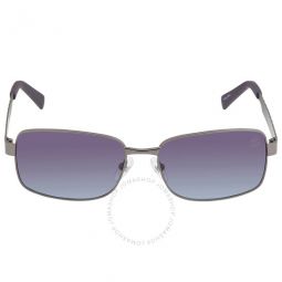 Blue Gradient Rectangular Mens Sunglasses