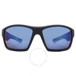 Blue Mirror Wrap Mens Sunglasses