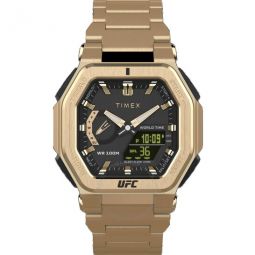 UFC Colossus Alarm World Time Quartz Analog-Digital Black Dial Mens Watch