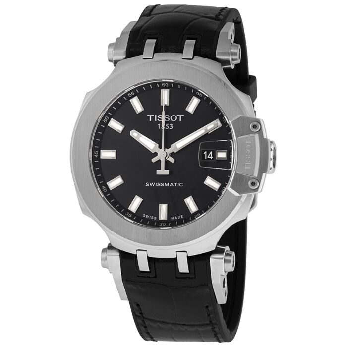 Mens T-Race Swissmatic Leather (Synthetic Back) Black Dial
