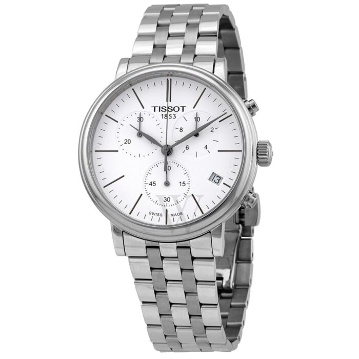 Mens T-Classic Carson Premium Chronograph Stainless Steel White Dial