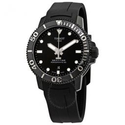 Seastar 1000 Black Dial Automatic Mens Rubber Watch