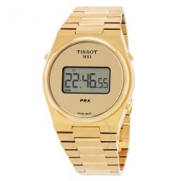 Prx Quartz Digital Gold Dial Unisex Watch