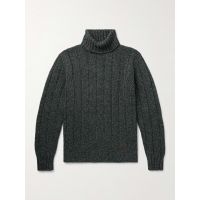 Logo-Appliqued Ribbed Wool-Blend Rollneck Sweater